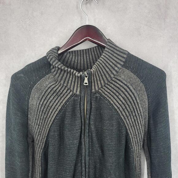 BKE Buckle Sweater Mens Medium Gray Full Zip Athletic Fit Mock Neck‎ Long Sleeve - Picture 3 of 10